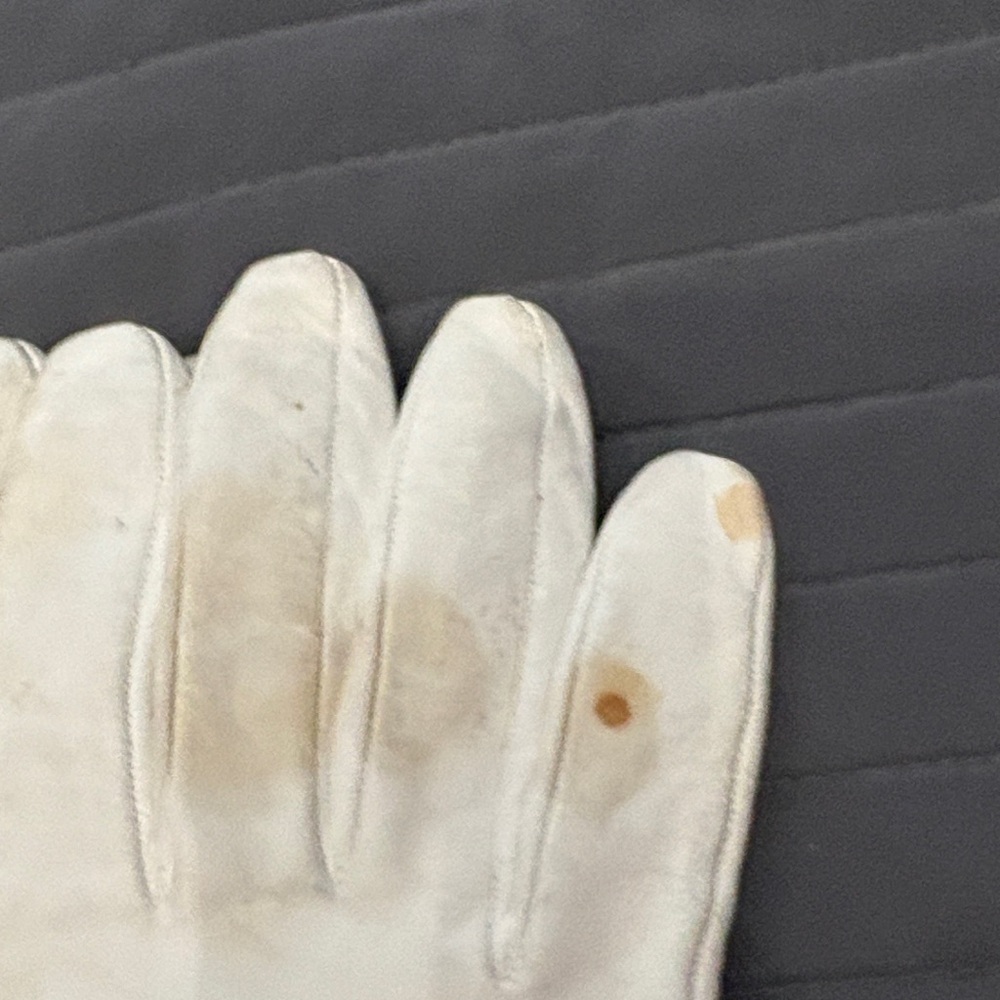 Dior White Gloves with Silver Charms - Picture 10 of 11